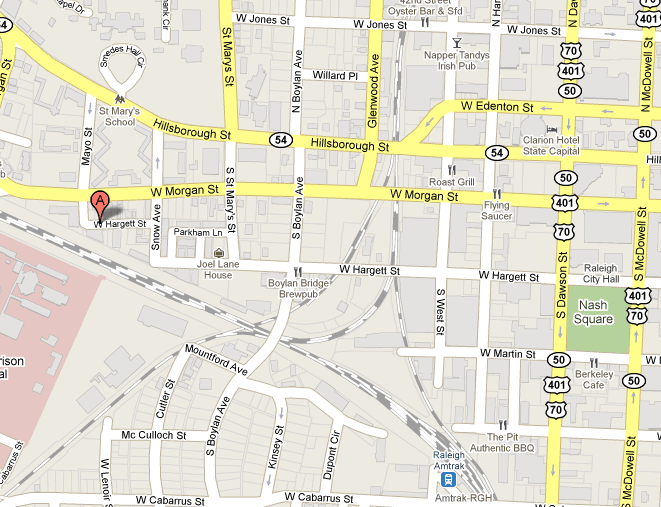 818 West Hargett Street Map